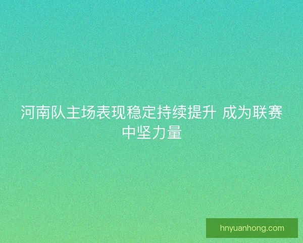 河南队主场表现稳定持续提升 成为联赛中坚力量